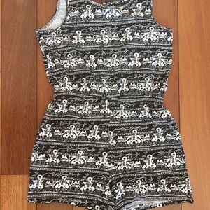 Kids Black and White Print Romper